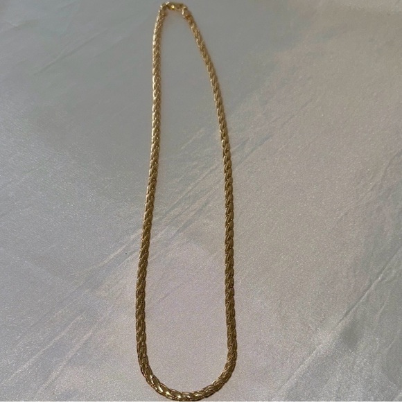 Vintage Gold Herringbone Chain Thicker .25” Width Necklace 21” Heavyweight - Picture 7 of 13